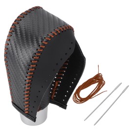 RATCHROLL Gear Shift Knob Cover for Honda HR-V 2016-2022 Anti-Slip Stick Shifting Handle Protector Faux Leather 1 Pc Black Carbon Fiber Brown