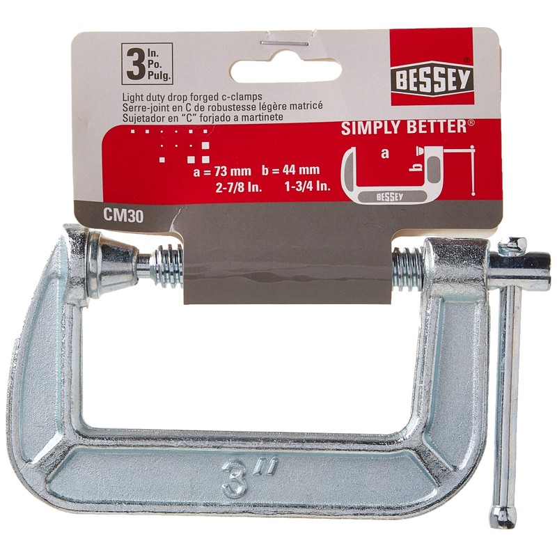 BESSEY TOOLS CM30 3", Drop Forged, C-Clamp , Black