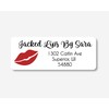 60ct - Return Address Lips Lipstick Theme Stickers/Labels (#489-WH)