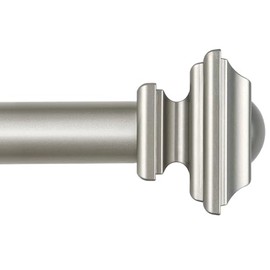 KAMANINA - Varillas de cortina de plata envejecida para ventanas de 72 a 144 pulgadas (6-12 pies), barra de cortina de 1 pulgada de largo de 32 a 144 pulgadas, varillas decorativas resistentes para