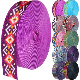 Grosun 1.5 inch Patterned Nylon Webbing Belt Webbing Straps Purse Straps Backpack Straps Nylon Belt for Seatbelt, Bags, Backpacks, Luggage (Y, 3.3 Yards)