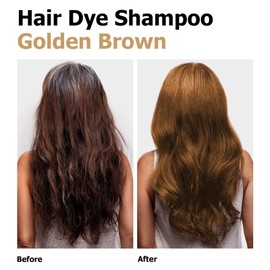 Yocisku Hair Dye Shampoo, Gray Hair Coverage Dye Shampoo, Hair Color Shampoo for All Hair Types, Champu Para Canas, Suitable for Home and Salon (Blonde Brown)