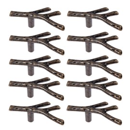 CENGOOD 10x Cabinet Handle Pulls Wardrobe Drawer Door Cupboard Knobs Twig Single Hole Retro Style Bronze