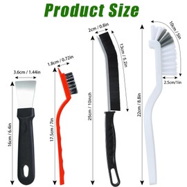 Ucatcher 12PCS Crevice Cleaning Brush Set, Hard Bristle Bathroom Tile Grooves Gap Cleaning Brush Multifunctional Grout Brush Tools for Small Spaces Kitchen Tile