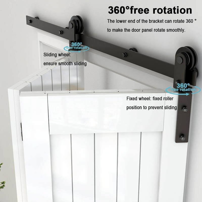 AONAYIOA 36"/3FT Bi-Folding Sliding Barn Door Hardware Kit for 2