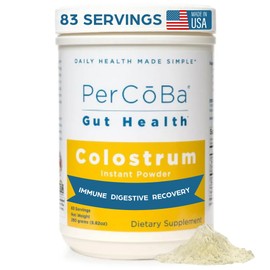 Colostrum Supplement for Gut Health, Bloating, Hair Growth, Muscle Recovery, Immune Support - Unflavored Bovine Colostrum Powder Made in USA, Non-GMO, Gluten Free, 3 Grams Per Serving - 83 Servings