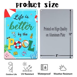 Vintage "Welcome to Our Backyard Oasis" Sign - 8x12 inches Decor Sign for Outdoor Use, Perfect for Backyard, Home, Garden, Patio, Porch, and Pool Area Decor