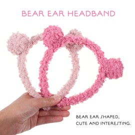 SUPVOX Bear Ears Headbands 6Pcs Cute Bear Ear Headbands Face Washing Hair Hoops Costume Hair Accessories for Party Cosplay Makeup Bear Ears Hair Hoops