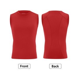 Moozava Youth Sleeveless Compression Shirt Boys Athletic Undershirt Kids Basketball Football Tank Tops Soccer Base Layer Red