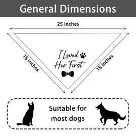 I Loved Her First Wedding Dog Bandana Bridal Party Wedding Engagement Photo Prop Pet Scarf Accessories White Wedding Bandana for Dog Lovers Owner Gift
