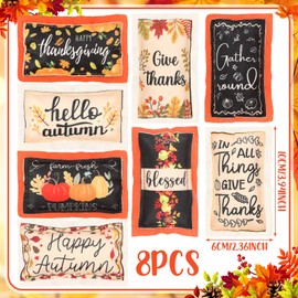 Tudomro 8 Pieces Fall Bowl Filler Decor 2.3 x 3.9 Inches Thanksgiving Tiered Tray Pillows Decoration Mini Bowl Ornament Pillows for Thanksgiving Party Favors Table Centerpiece Home Decorations