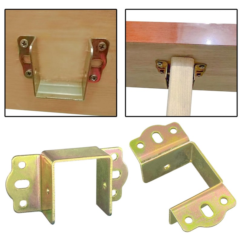 4 PCS Heavy Duty Bed Rail Metal Brackets Support Hinges