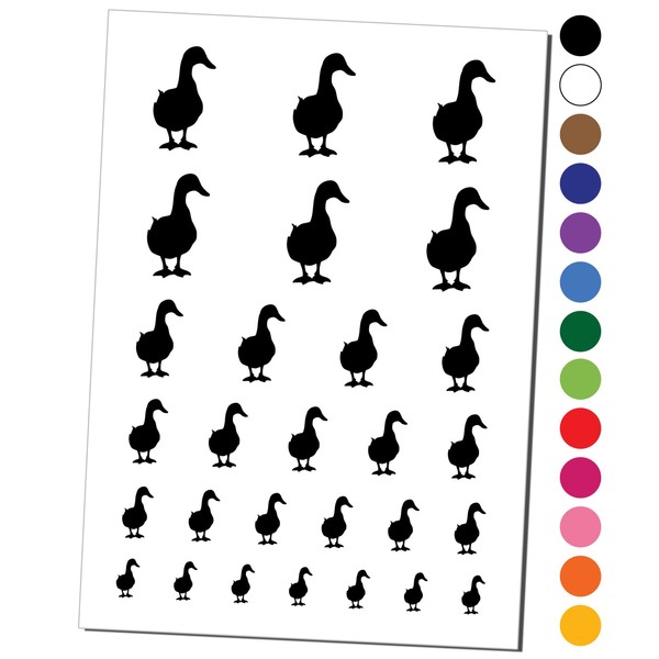 Duck From the Front Silhouette Temporary Tattoo Water Resistant Fake