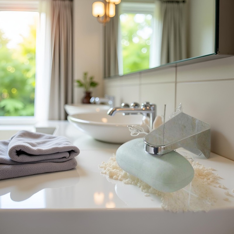 Silver Home Bathroom Magnetic Soap Holder Container Case Wall Attachment