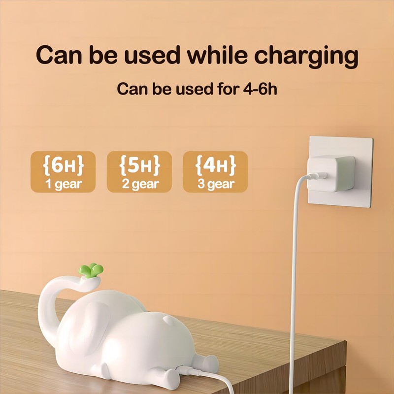 S NMT Cute Elephant Silicone Night Light LED Novelty Lamp