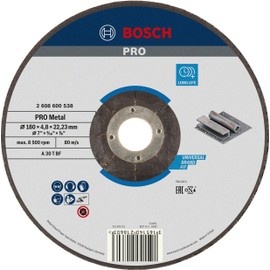 Bosch 2608600538 Grinding Disc for Steel, Black, 180 x 4.8 mm