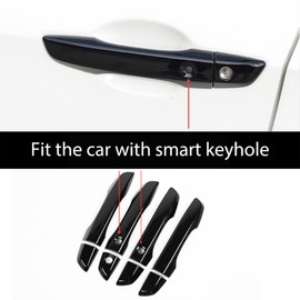 YJMOTOR 10th Gen Civic Door Handle Cover Exterior Decoration for Honda Civic 2017 2018 2019 2020 2021 with Smart Entry Buttons(Glossy Black)