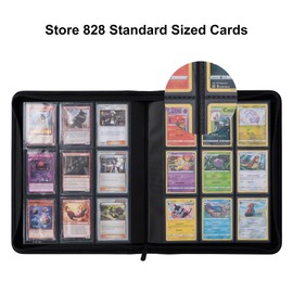 Rieton 9 Pocket 800+ Pockets Trading Card Binder, Fit 828 Cards - Large Ringless Side Loading Card Album for TCG