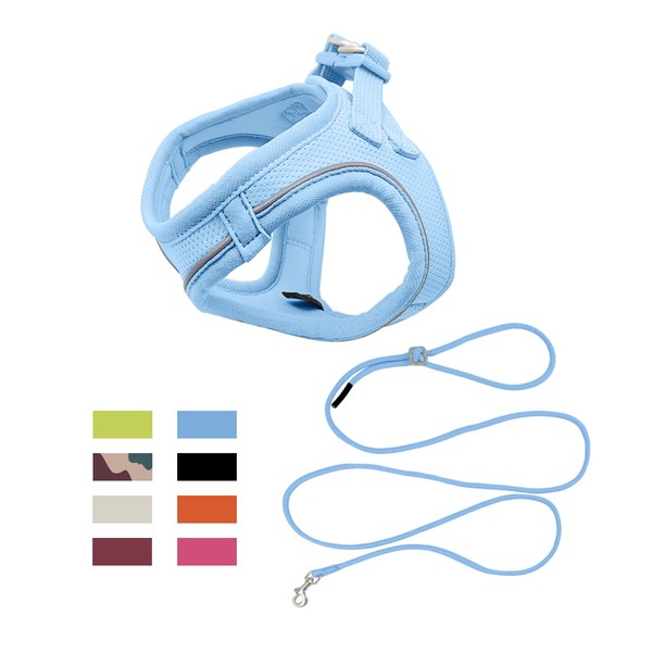 Qianruida Dog Harness, Padded Soft Mesh Harness for Puppy, Breathable