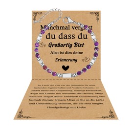 YELUWA Geschenke für Frauen Armband Natursteine Frau Idee Original Geschenk Teenager Mädchen Geschenke Weihnachten Frau Geburtstagsgeschenk Armband Geschenk für Ehefrau Mutter Schwester Freundin Lila