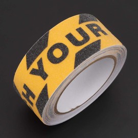 Oubit Anti Slip Tape, 2 Inch x 500Inch Watch Your Step Non Slip Tape Floor Stair Step Anti Slip Abrasive Safety PVC Tape Steps Caution Dangerous Zonesfor Indoor and Outdoor Use (Yellow and Black)