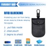 Genuine Leather Car Key Signal Blocker Case, Faraday Bag RFID