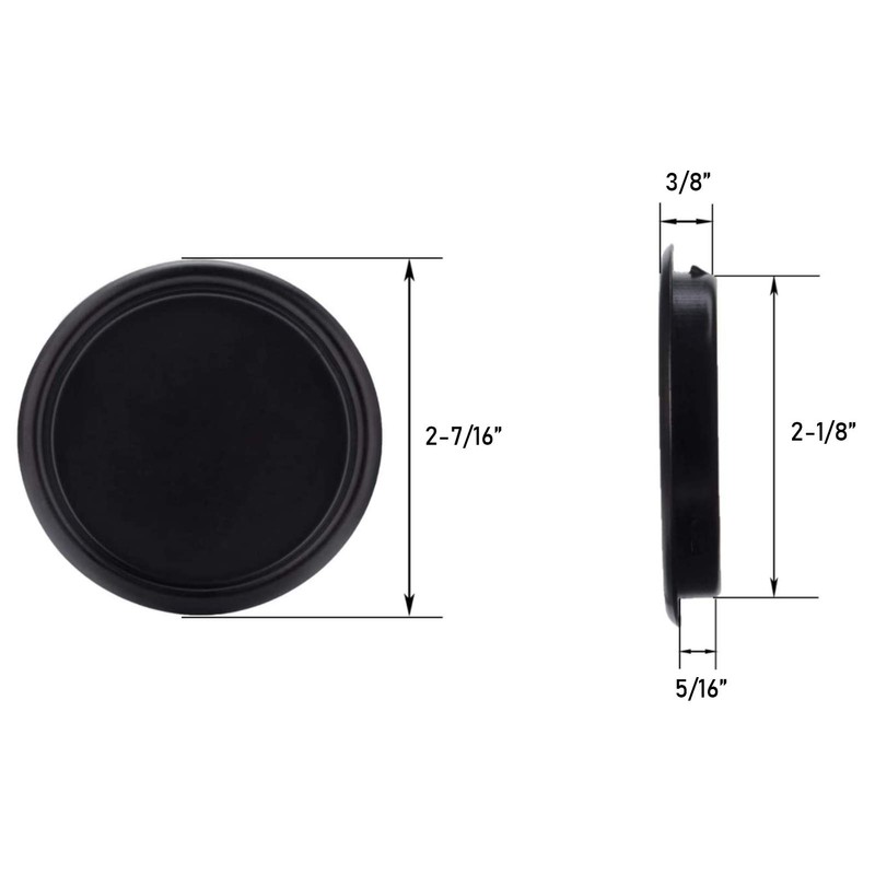 Enconker 4 Pack Closet Door Finger Pull 2-1/8”, Black Sliding