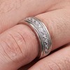 SweetJew Mens White Gold Wedding Band 925 Sterling Silver Rings