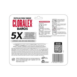 Cloralex Pastillas de baño p/tanque Fresc. Azul 2pz 80Gr