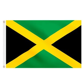 Jamaica Flag 5ft x 3ft, Large Jamaican Flags with Brass Eyelets for Culture Day National Heroes' Day Decorations