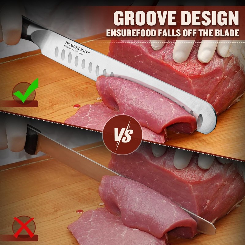 DRAGON RIOT 10 inch Premium Brisket Knife, Razor Sharp Carving