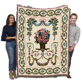 Pure Country Weavers Floral Majesty Blanket - Garden Floral Gift Tapestry Throw Woven from Cotton - Made in The USA (72x54)
