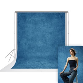 UrcTepics 8×12 ft Blue Vintage Photography Backdrops, Classic Abstract Texture Backdrop for Headshots and Portraits, Retro Photo Background for Studio and Events.