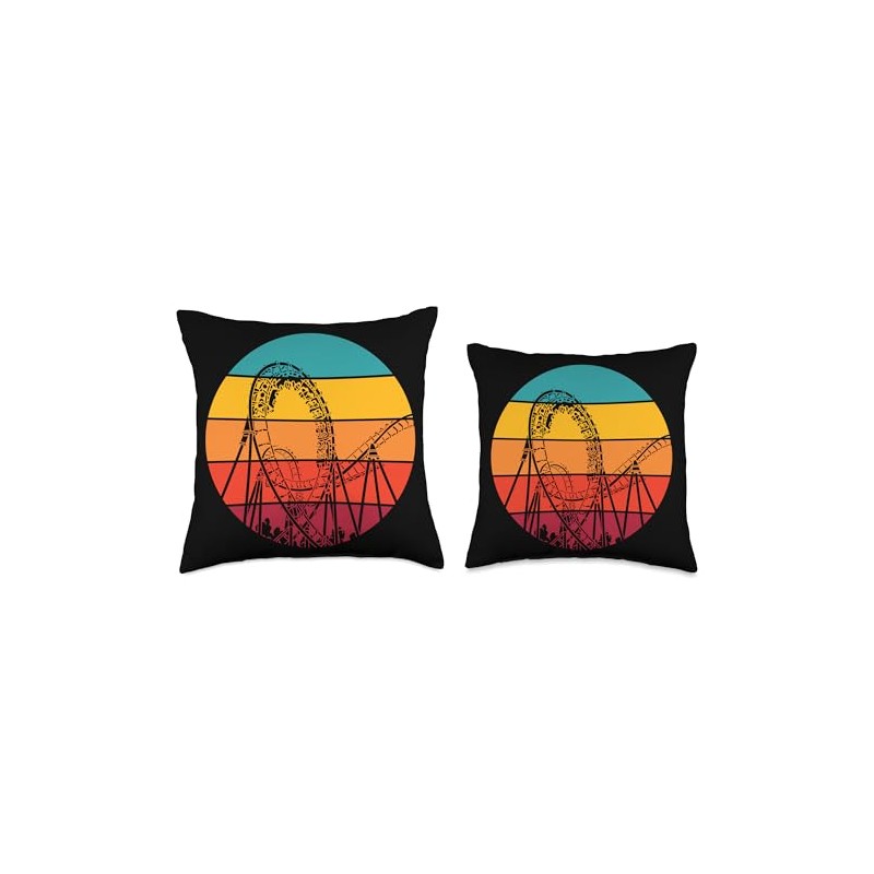 Vintage Roller Coaster Retro Coasters Looping Roller Coaster Throw Pillow