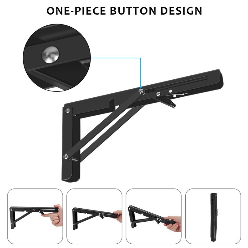 Folding Shelf Brackets 2 Pack,Heavy Duty Triangle Shelf Bracket for