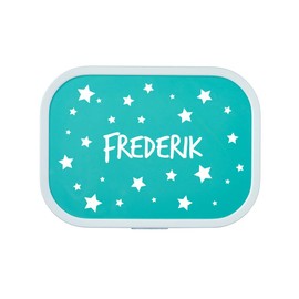 4you Design Set Lunch Box & Drinking Bottle Dots, Stars or Bambi + Name - 6 Colours - Mepal Campus + Bento Box & Fork - School Child