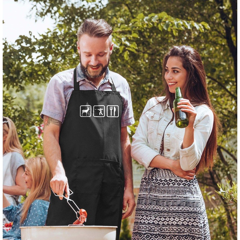 MoonWorks® Cooking Apron BBQ Apron for Men with Symbols Deer
