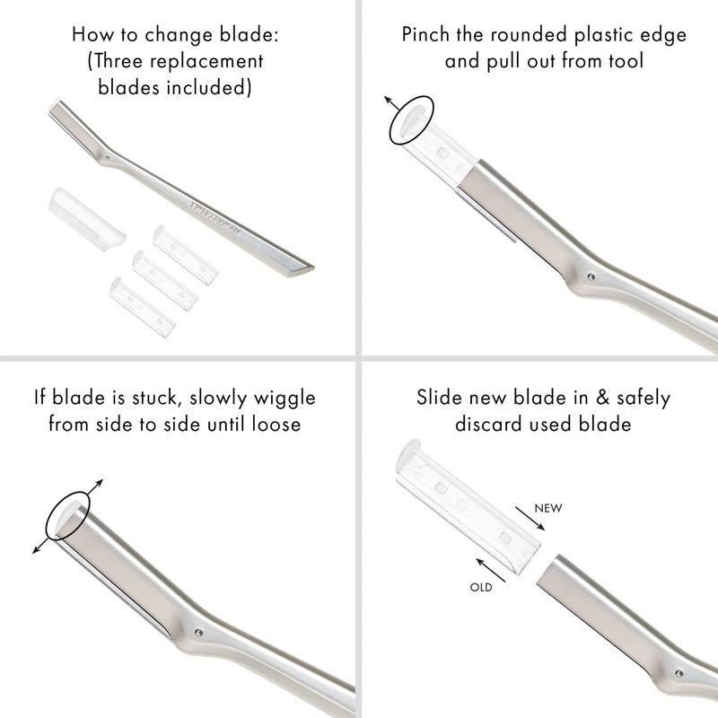TWEEZERMAN Facial Hair Razor (Precise Hair Removal with Razor Blade,