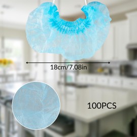 Bojueshaw 100pcs Disposable Beard Nets,Breathable Beard Covers,Protective Mesh for Food Service,Chefs,Barbers and Medical Professionals(Blue)