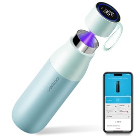 vsitoo Self-Cleaning Smart Water Bottle, Vacuum Stainless Steel Insulated Water Bottle with Handle Double-wall, Keep Drink Hot or Cold, Leak Proof, Standard Metal Canteen for Gym and Outdoor, 15 oz