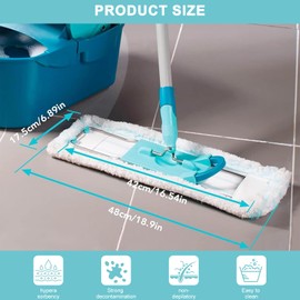 Yeria Mop Cover, Microfibre Mop Cover for All Floors, Floor Mop Replacement Cover Set for Leifheit Clean Twist M Ergo Micro Duo Floor Mop Replacement Accessories (4)