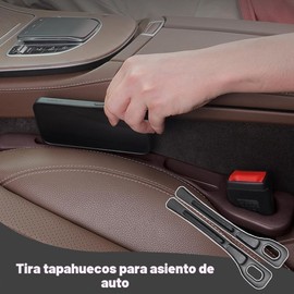 Relleno de Espacio para Asiento de Coche,Car Seat Gap Storage Box,Llenar los Huecos Entre el Asiento y la Consola,Universal para Automóvil, SUV, Camión (Negro-2 Pcs)
