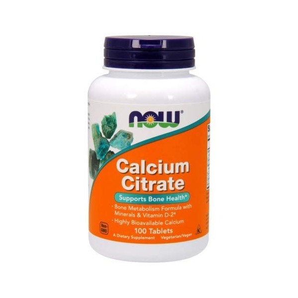 Calcium Citrate, 100 Tabs by Now Foods (Pack of 2)