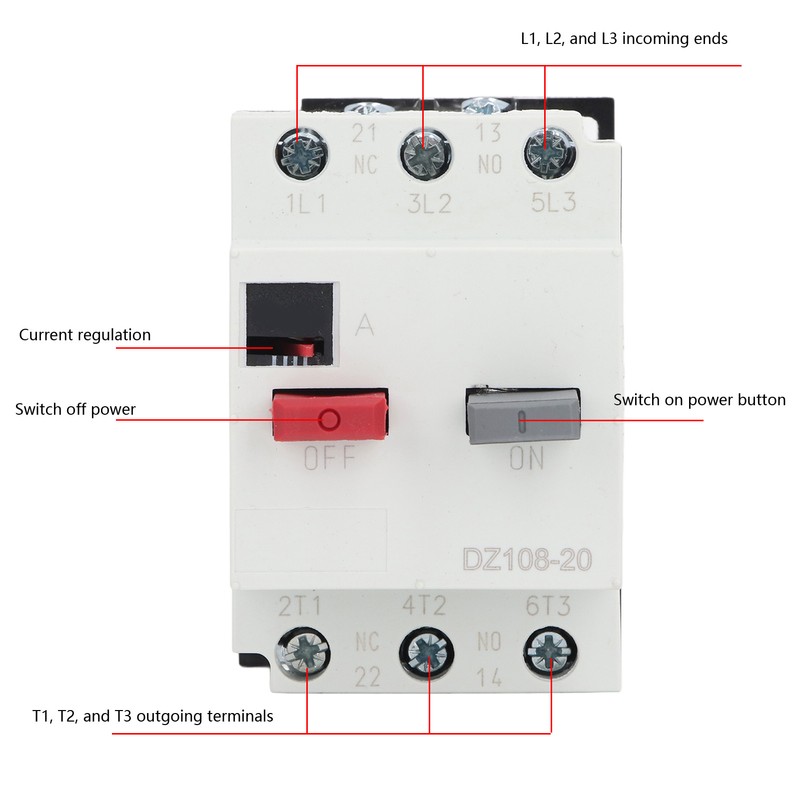 Moulded Case Circuit Breaker Rail Mount Automotive Motor Protector AC380V