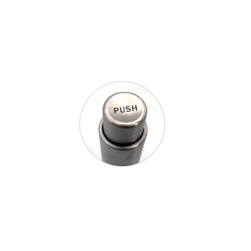 Bisetti Push Button Stainless Steel And Acrylic Pepper Mill Grinder,