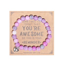 Inspirational Bracelets for Women Natural Stone Healing Relaxation Chakra Bracelet Gifts for Graduation Birthday Christmas Mothers day Valentines Thanksgiving Teacher Appreciation Gifts for Her Mom