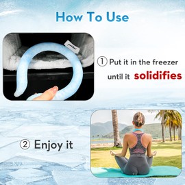 Padutson 2 Pack Neck CoolingTube, Reusable Ice Coolers Wearable BodyCooling Products, Neck Coolers for HotWeather(Blue*2)