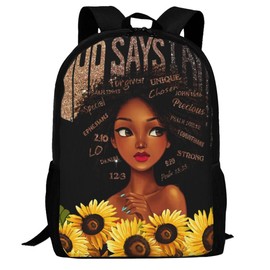 Waykales African 17 Inch Backpack Durable School Bookbag Travel Laptop Backpack for Teen Girls High School