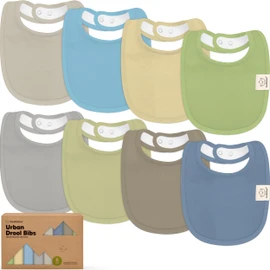 8-Pack Organic Baby Bibs for Boys, Girls - Soft Cotton Drooling and Teething Bibs for Baby Girl & Boy, Extra Absorbent, Easy To Clean & Put On for Toddler, Newborn, Infant 0-24 Months (Icelandic)