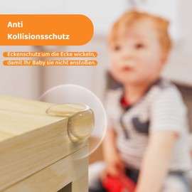 CalMyotis Corner Protection and Edge Protection for Baby and Children - Table and Furniture Corners, Table Corner Protection and Shock Protection for Baby Safety and Child Lock, Transparent Corner